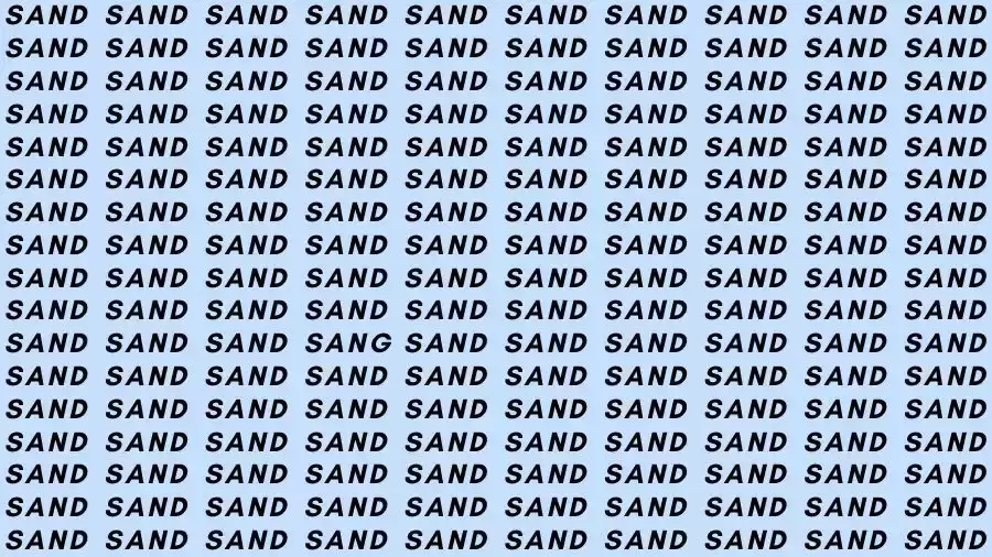 Observation Skill Test: If you have Eagle Eyes find the Word Sang among Sand in 10 Secs