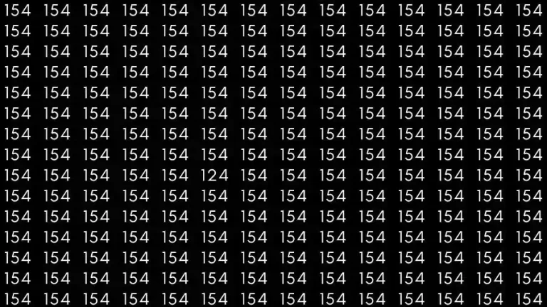 Optical Illusion Brain Challenge: If you have Hawk Eyes Find the number 124 among 154 in 10 Seconds?