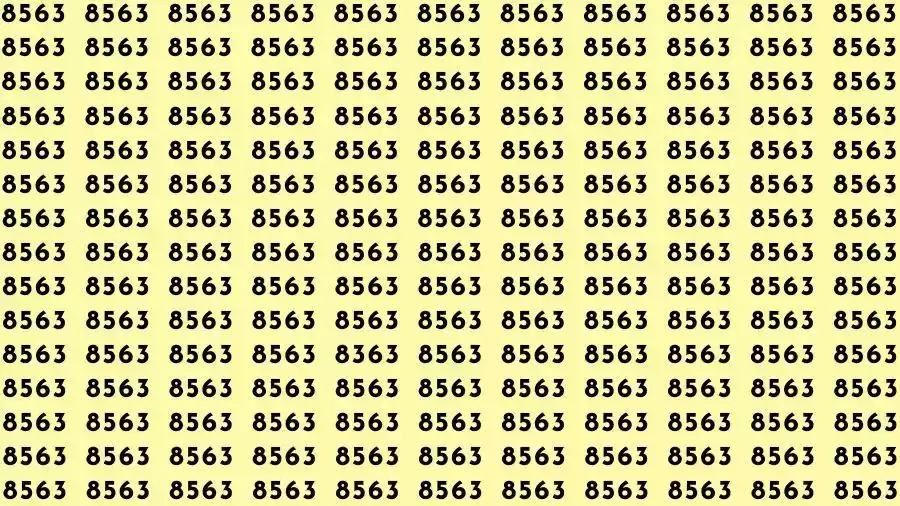 Optical Illusion Brain Challenge: If you have Eagle Eyes Find the number 8363 among 8563 in 10 Seconds?