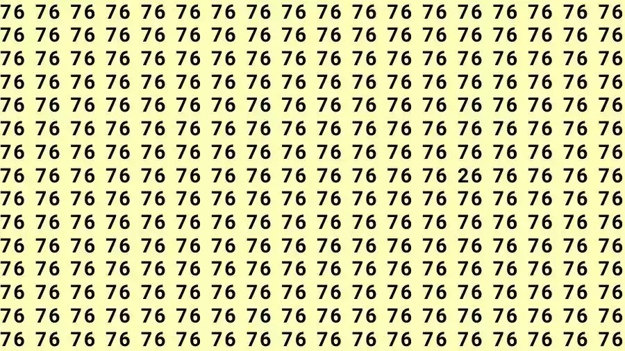 Observation Skills Test: If you have Eagle Eyes Find the number 26 among 76 in 15 Seconds?