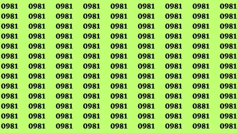 Observation Brain Challenge: If you have Eagle Eyes Find the number 0881 among 0981 in 12 Secs