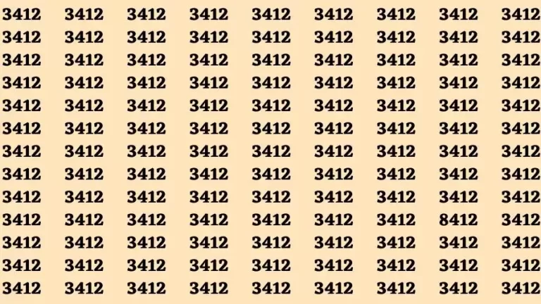 Observation Brain Challenge: If you have Keen Eyes Find the Number 8412 in 15 Secs