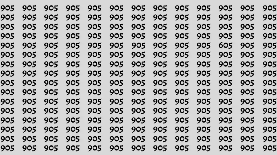 Brain Test: If you have Eagle Eyes Find the Number 605 among 905 in 15 Secs