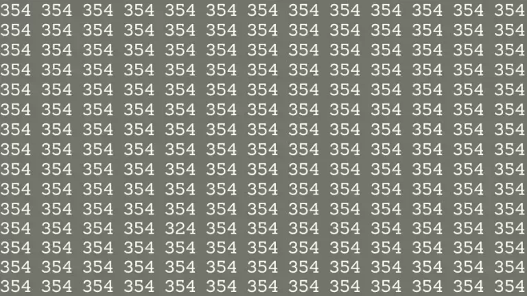 Optical Illusion Brain Test: If you have Sharp Eyes Find the number 324 among 354 in 12 Seconds?