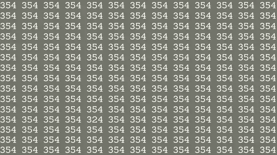 Optical Illusion Brain Test: If you have Sharp Eyes Find the number 324 among 354 in 12 Seconds?