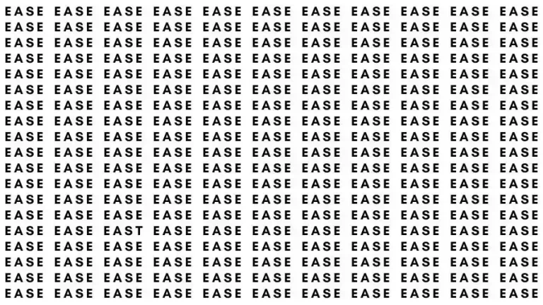 Observation Skills Test: If you have Sharp Eyes find the Word East in 10 Secs