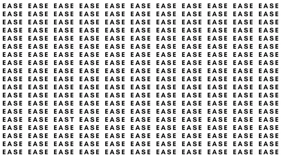 Observation Skills Test: If you have Sharp Eyes find the Word East in 10 Secs