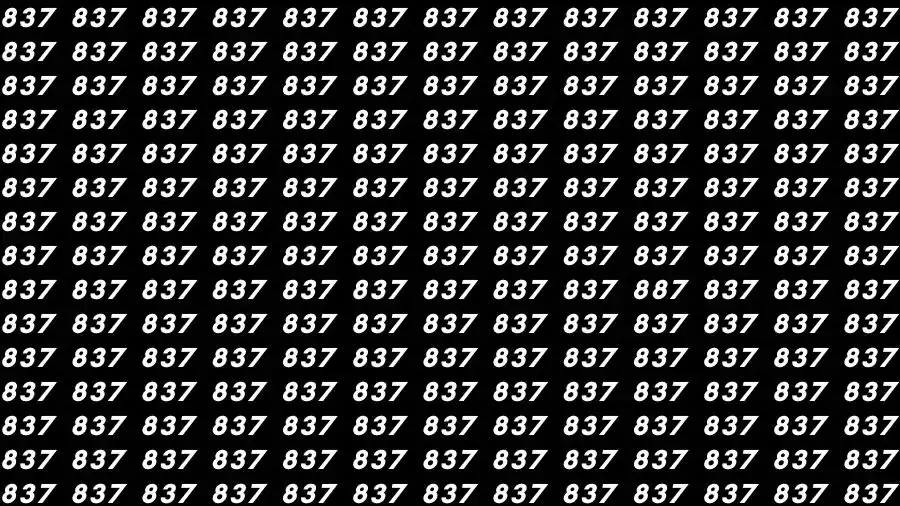 Optical Illusion Brain Test: If you have Hawk Eyes Find the number 887 in 12 Seconds?