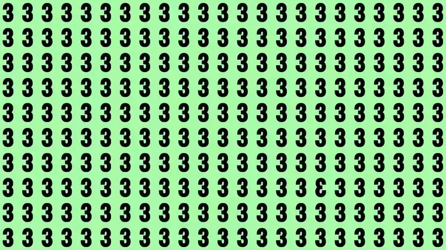 Optical Illusion Brain Challenge: If you have Hawk Eyes Find the inverted number 3 in 10 Seconds?