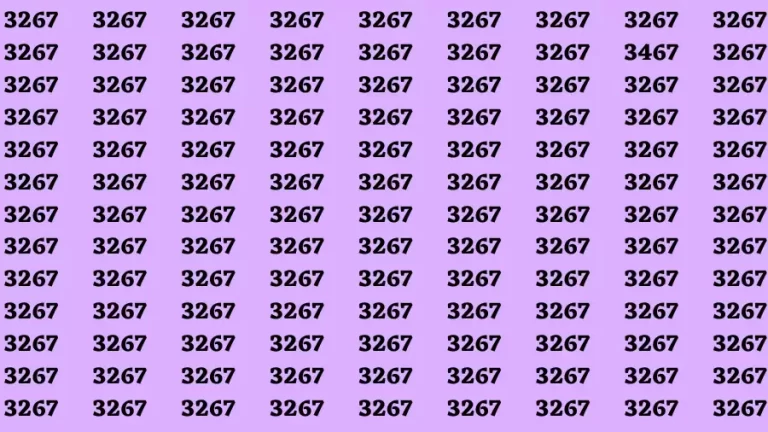 Observation Brain Test: If you have Eagle Eyes Find the number 3467 in 10 Secs