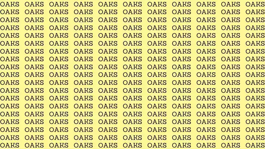 Optical Illusion Brain Test: If you have Eagle Eyes find the Word Oars among Oaks in 15 Secs