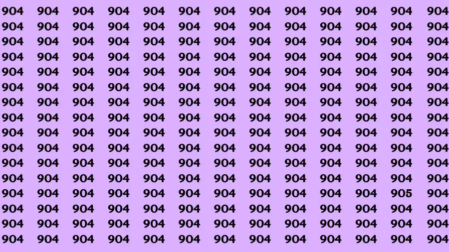 Observation Brain Test: If you have Keen Eyes Find the Number 905 among 904 in 15 Secs