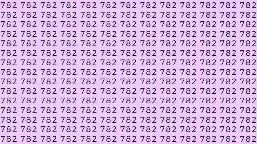 Optical Illusion Brain Test: If you have Eagle Eyes Find the number 787 among 782 in 12 Seconds?