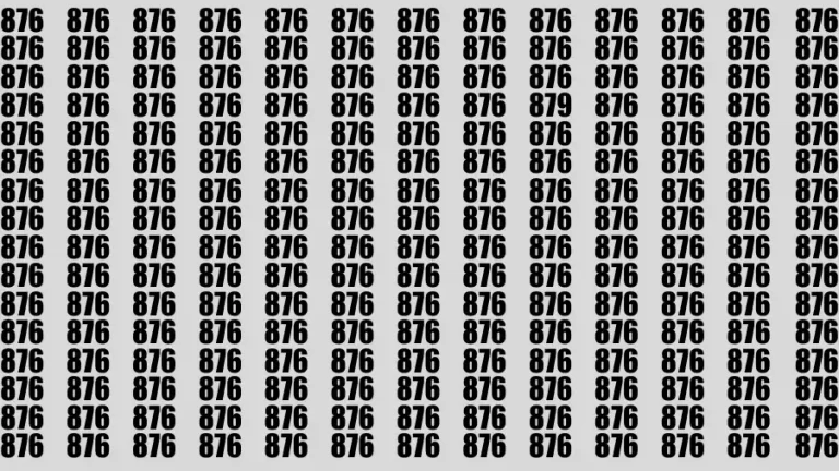 Observation Brain Challenge: If you have Eagle Eyes Find the number 879 among 876 in 12 Secs