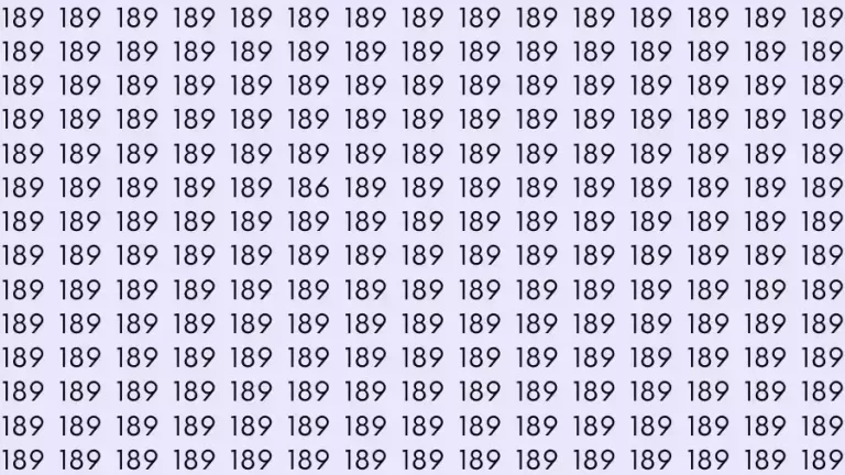 Optical Illusion Brain Test: If you have Sharp Eyes Find the number 186 among 189 in 12 Seconds?