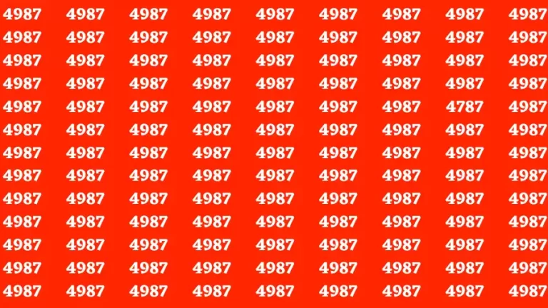 Observation Brain Test: If you have Hawk Eyes Find the Number 4787 among 4987 in 15 Secs