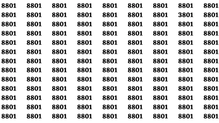 Observation Brain Test: If you have Eagle Eyes Find the number 3801 in 10 Secs