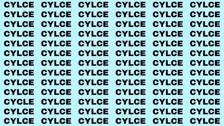 Observation Brain Test: If you have Eagle Eyes Find the Word Cycle in 15 seconds