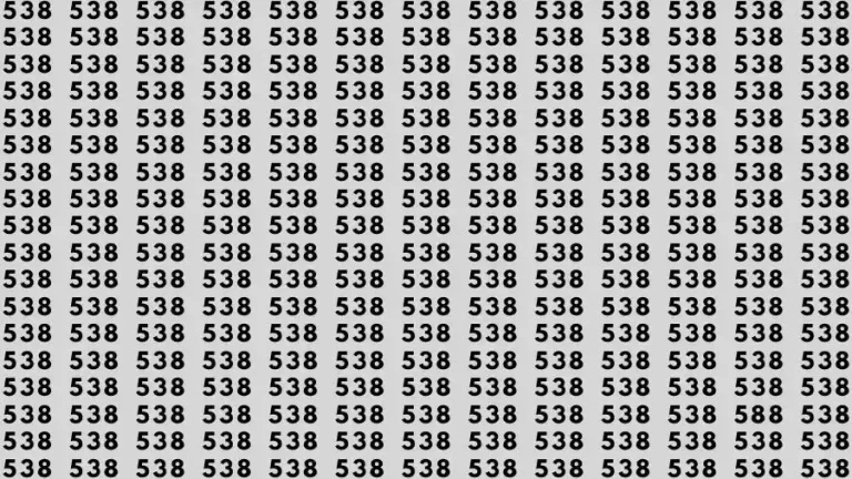 Optical Illusion Brain Test: If you have Eagle Eyes Find the number 588 among 538 in 8 Seconds?