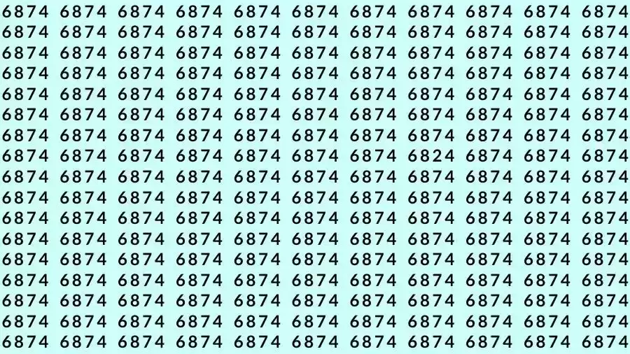 Optical Illusion Brain Test: If you have 50/50 Vision Find the number 6824 among 6874 in 12 Seconds?