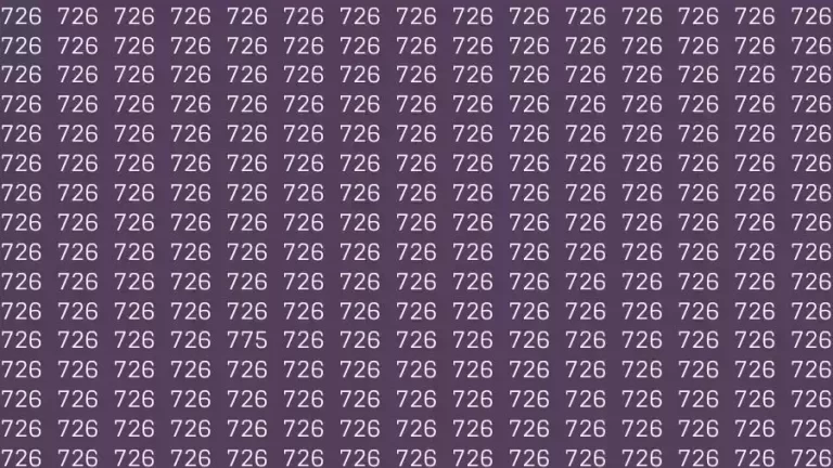 Optical Illusion Brain Test: If you have Eagle Eyes Find the number 775 among 726 in 18 Seconds?