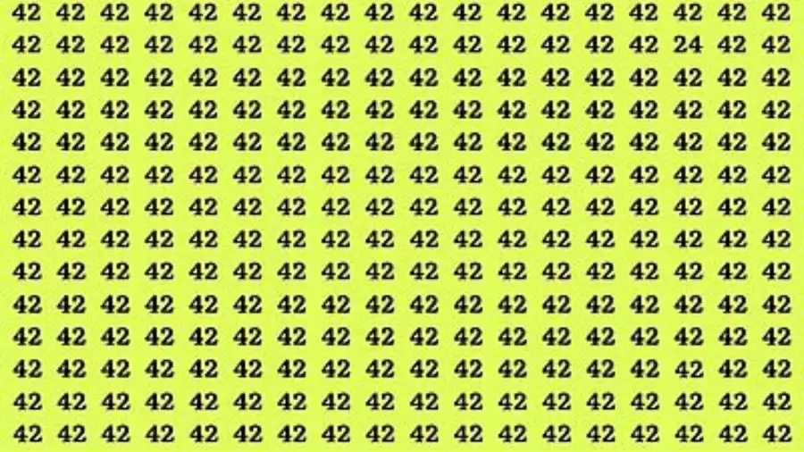 Observation Brain Test: If you have Hawk Eyes Find the Number 24 among 42 in 15 Secs