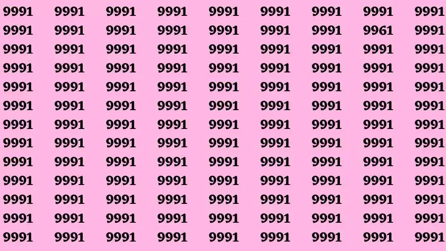 Observation Brain Test: If you have Hawk Eyes Find the Number 9961 among 9991 in 15 Secs