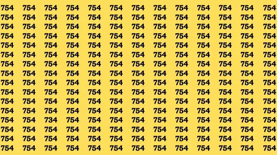 Observation Brain Challenge: If you have Sharp Eyes Find the number 734 among 754 in 20 Secs