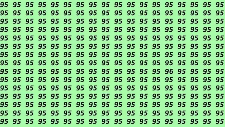 Observation Skill Test: If you have Sharp Eyes Find the number 96 among 95 in 10 Seconds?