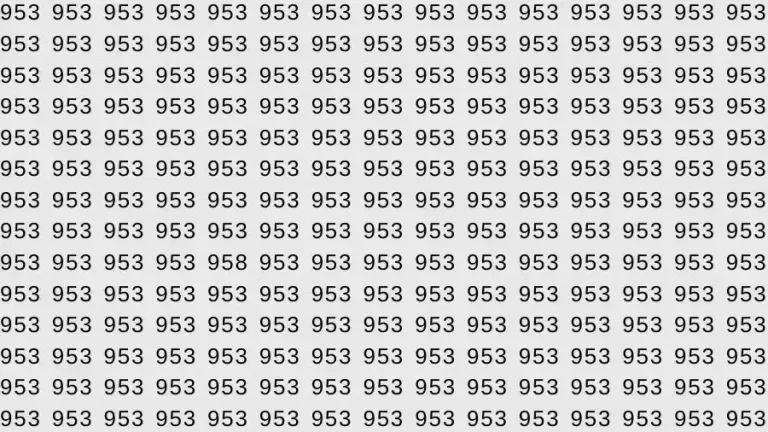 Optical Illusion Brain Test: If you have Eagle Eyes Find the number 958 among 953 in 10 Seconds?