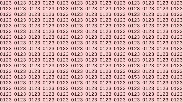 Optical Illusion Brain Test: If you have Sharp Eyes Find the number 0153 among 0123 in 12 Seconds?