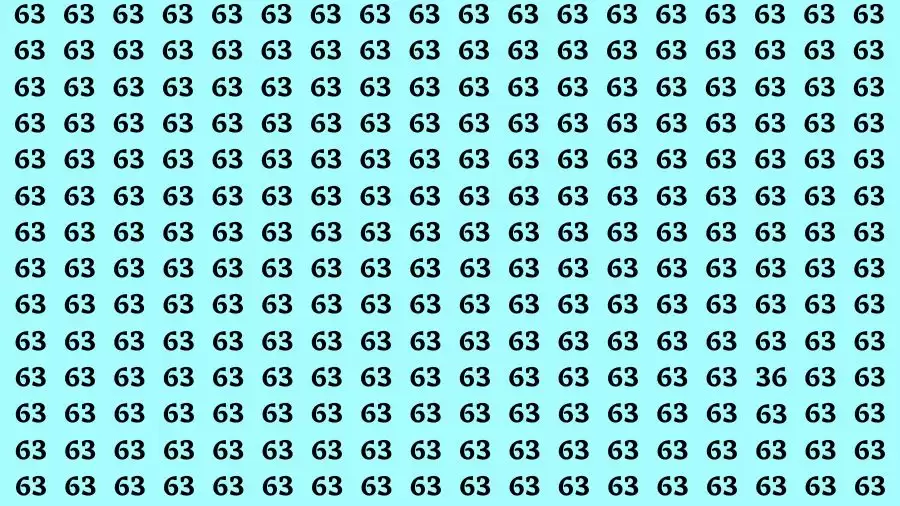 Observation Brain Test: If you have Sharp Eyes Find the number 36 among 63 in 20 Secs