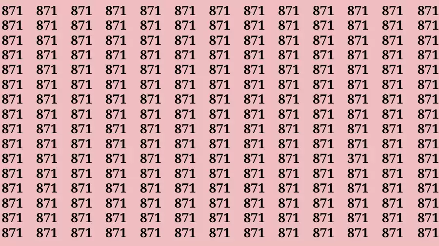 Observation Brain Test: If you have Sharp Eyes Find the number 371 among 871 in 20 Secs