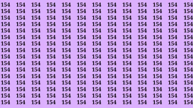 Observation Brain Test: If you have Eagle Eyes Find the number 134 among 154 in 12 Secs