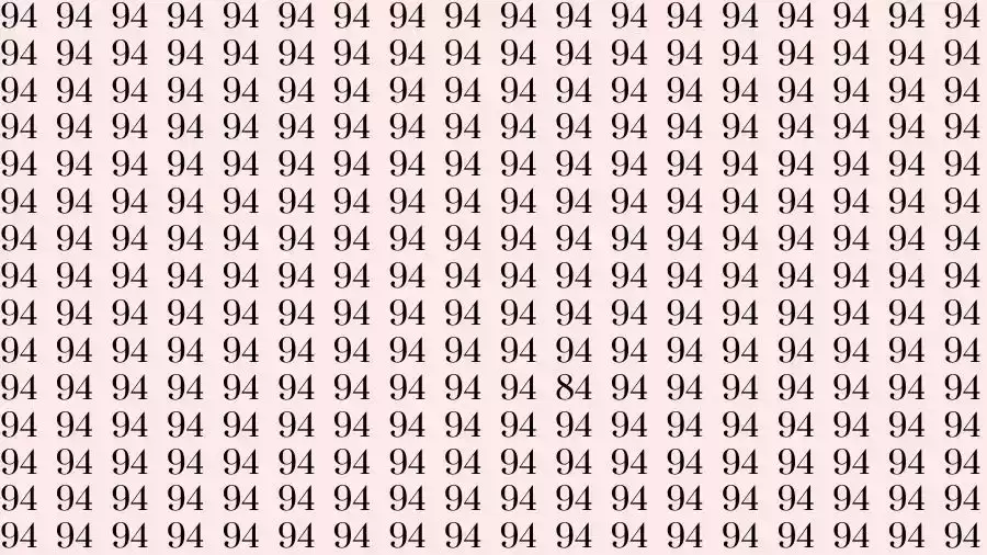 Observation Skills Test: If you have Sharp Eyes Find the number 84 among 94 in 18 Seconds?