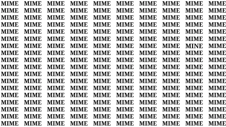 Observation Brain Test: If you have 50/50 Vision Find the word Mine in 15 Secs