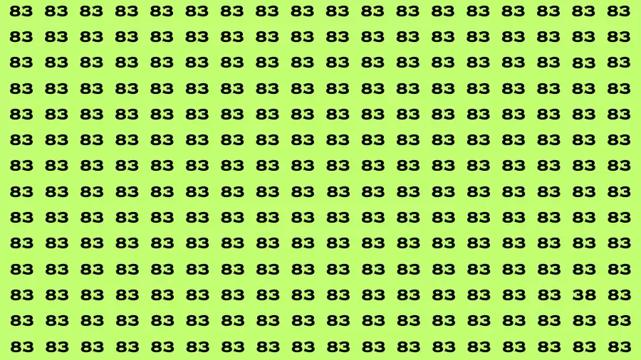 Brain Test: If you have Eagle Eyes Find the Number 38 among 83 in 15 Secs