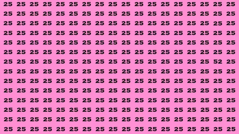 Observation Brain Test: If you have Eagle Eyes Find the number 52 among 25 in 12 Secs