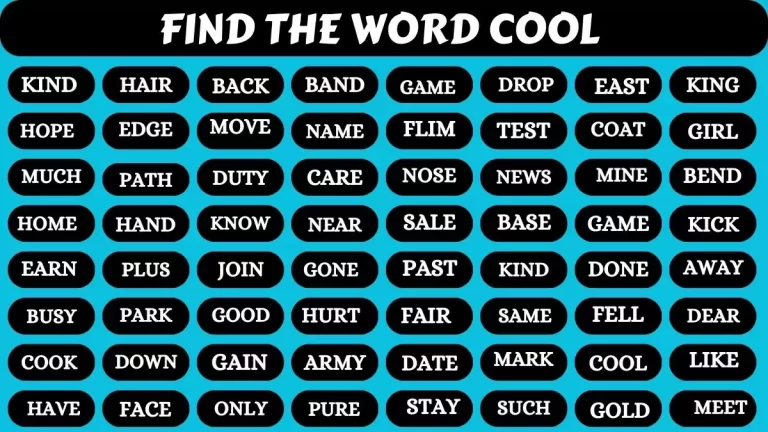 Observation Brain Challenge: If you have Hawk Eyes Find the Word Cool in 15 Secs