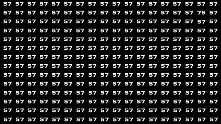 Observation Brain Test: If you have Hawk Eyes Find the Number 75 among 57 in 15 Secs