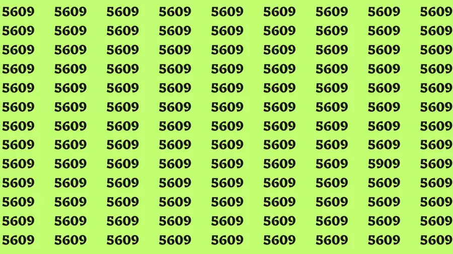 Brain Test: If you have Eagle Eyes Find the Number 5909 among 5609 in 15 Secs