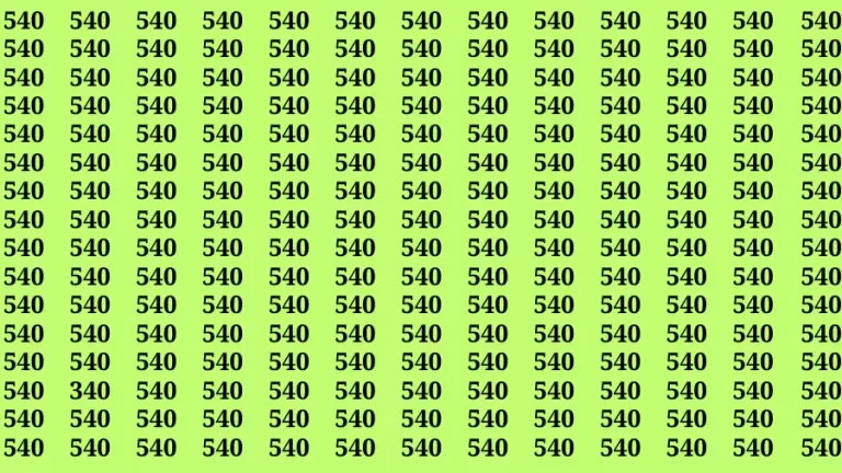 Observation Brain Test: If you have Keen Eyes Find the Number 340 among 540 in 15 Secs