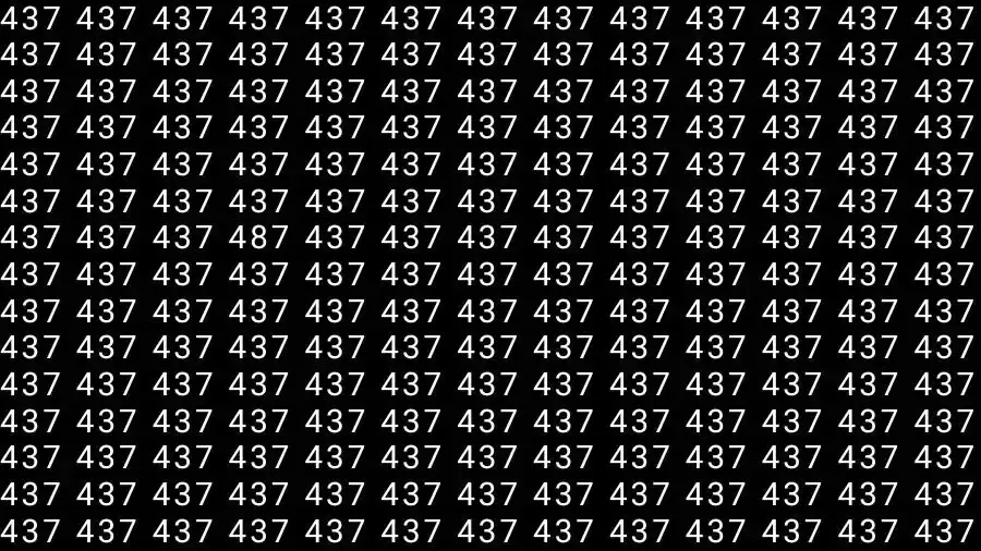 Optical Illusion Brain Test: If you have 50/50 Vision Find the number 487 among 437 in 12 Seconds?