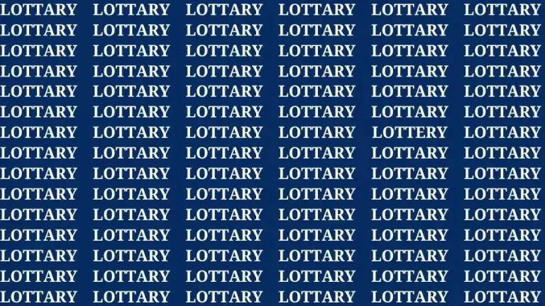 Brain Teaser: If you have Sharp Eyes Find the word Lottery in 20 Secs