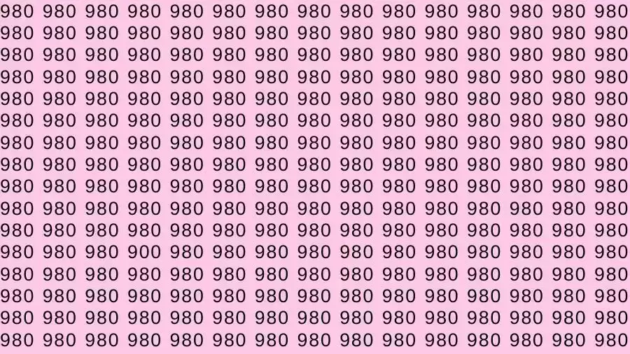 Optical Illusion Brain Test: If you have Eagle Eyes Find the number 900 among 980 in 18 Seconds?