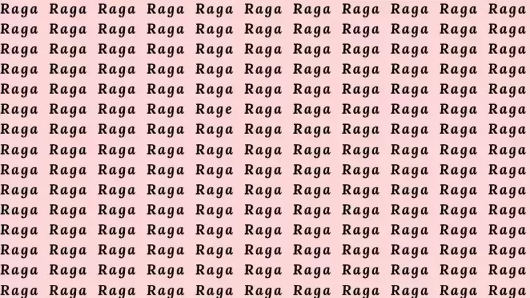 Optical Illusion Brain Test: If you have Sharp Eyes find the Word Rage among Raga in 12 Seconds