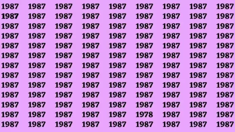 Brain Test: If you have Eagle Eyes Find the Number 1978 among 1987 in 15 Secs