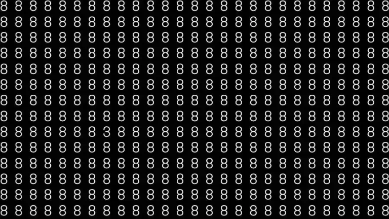 Optical Illusion Brain Test: If you have Eagle Eyes Find the number 3 among 8 in 15 Seconds?