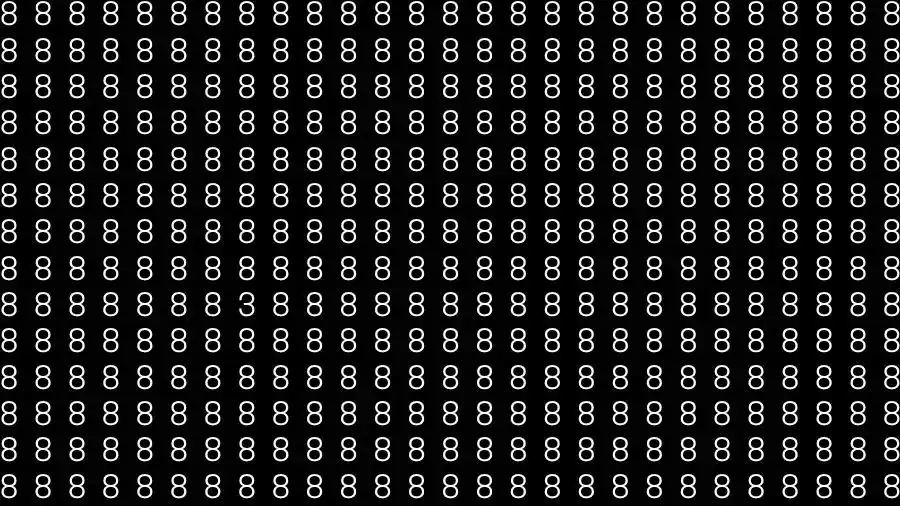 Optical Illusion Brain Test: If you have Eagle Eyes Find the number 3 among 8 in 15 Seconds?