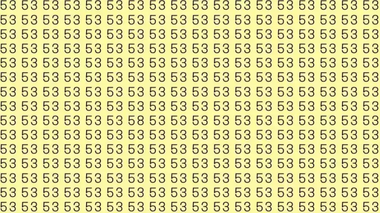 Observation Skills Test: If you have Eagle Eyes Find the number 58 among 53 in 12 Seconds?